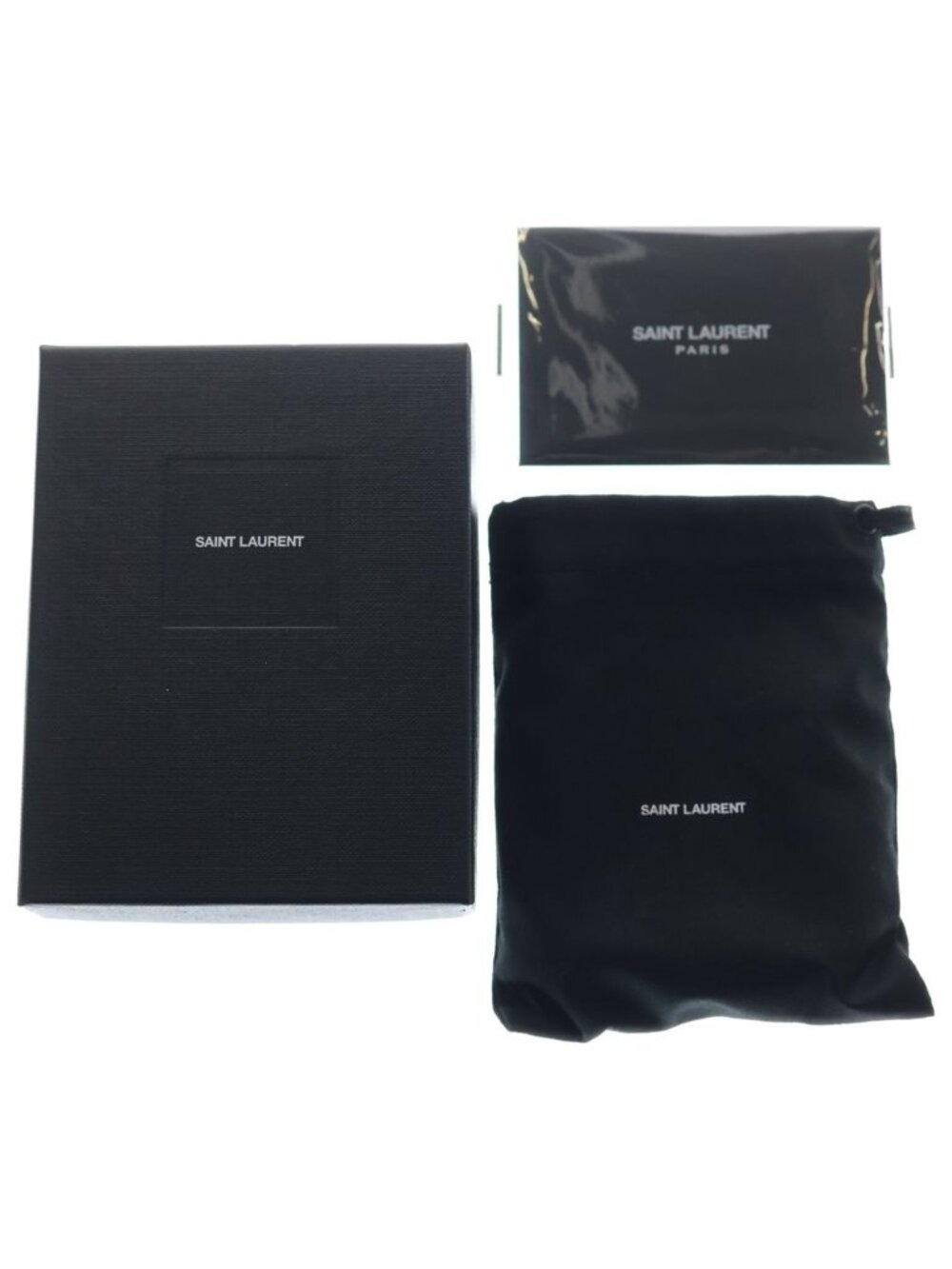 Saint Laurent Paris Origami Tiny Wallet Trifold Leather Gray - Picture 6 of 6